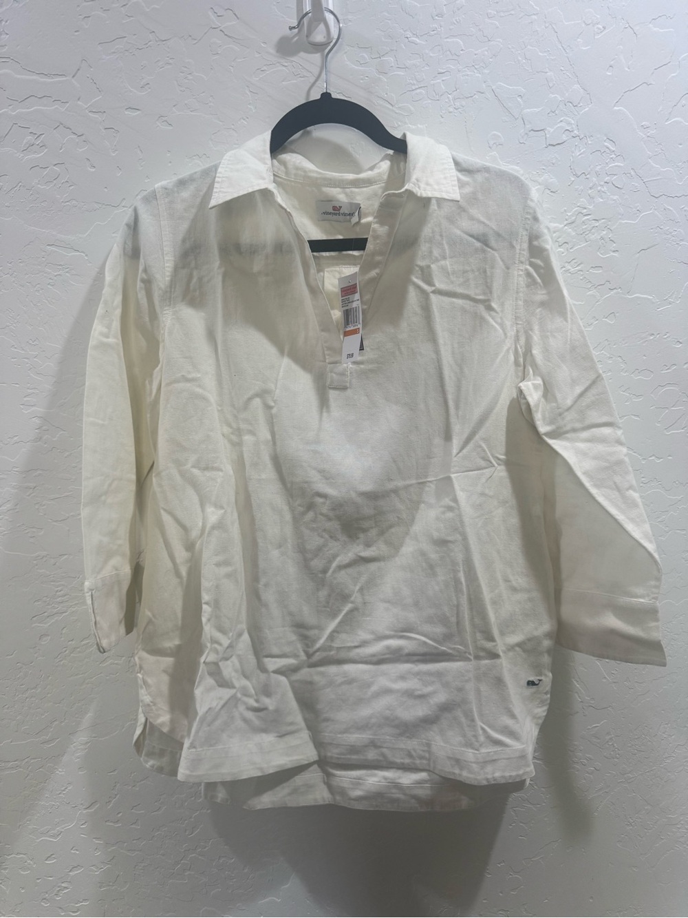 Women Vineyard Vines White Cotton & Linen blend Top NWT
